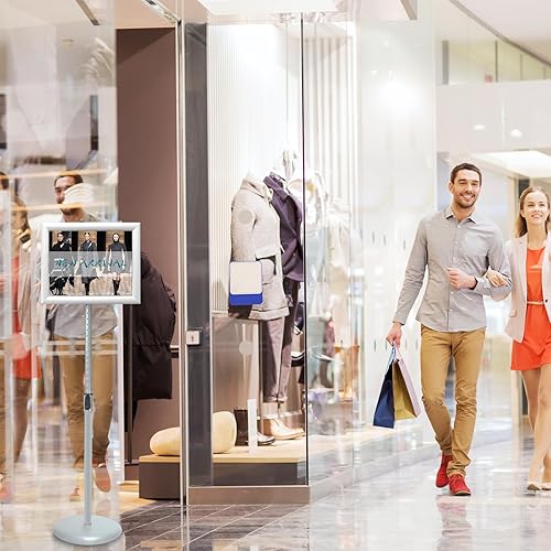 Miniatura 7 de Soporte ajustable para cartel con base resistente, marco abierto de aluminio para 8.5 x 11 pulgadas, vista vertical y horizontal, utilizado para la