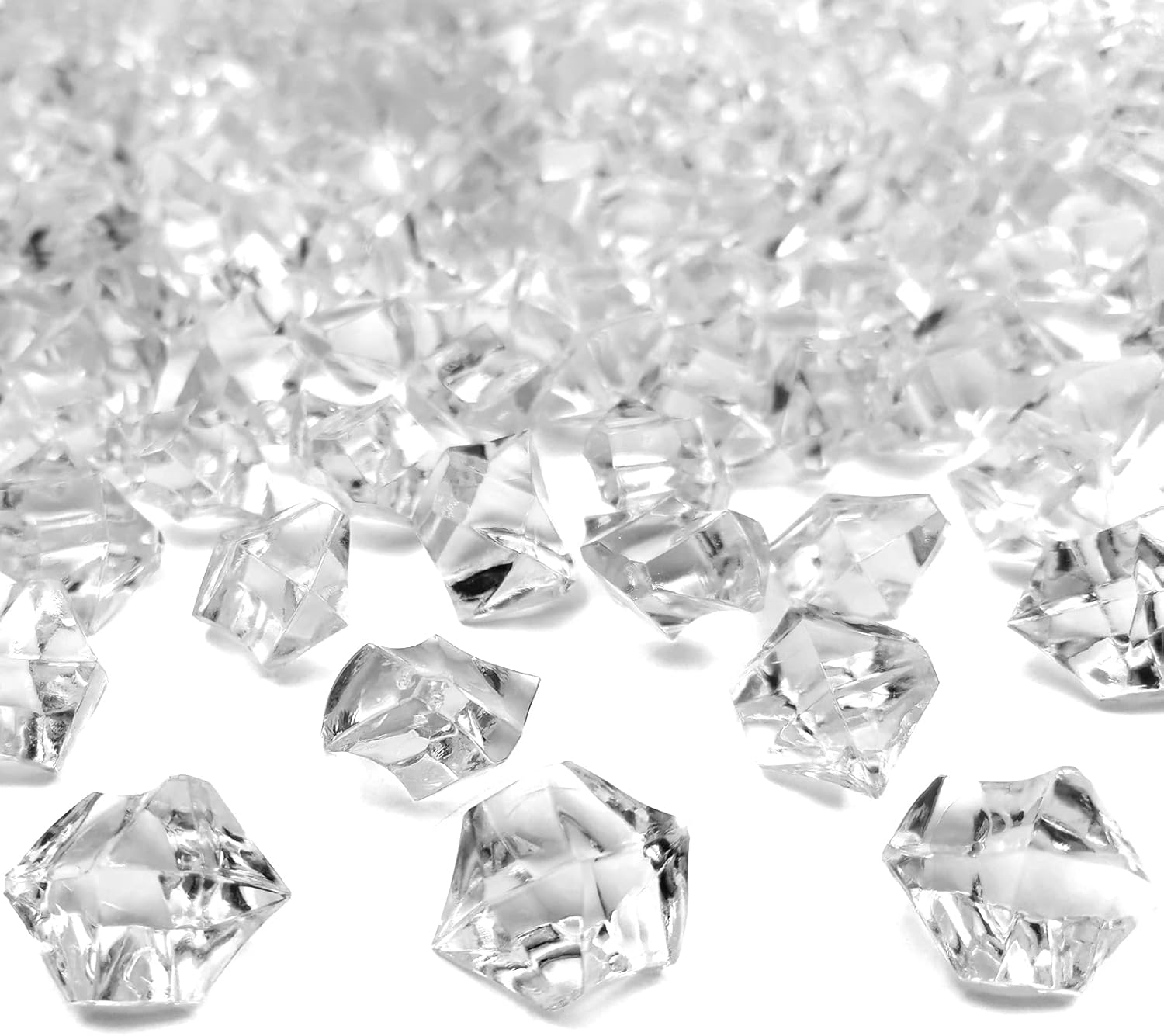 LYFJXX Fake Ice Rocks, 140 pcs Fake ice Cubes 20x28 mm Vase