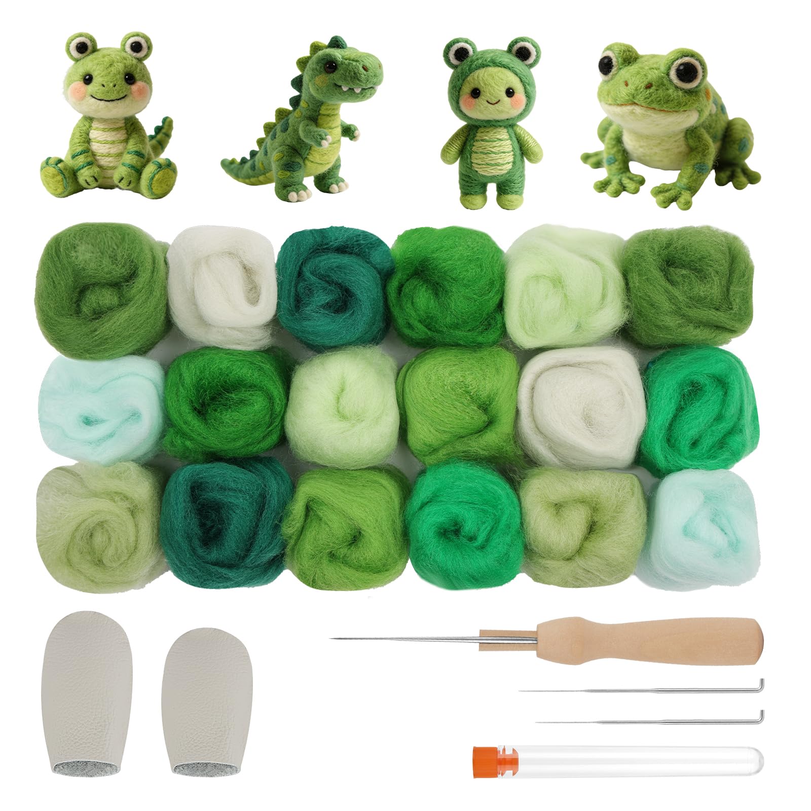 Ainiv Needle Felting Kit, 9 Colors x 2 Packs Needle Felting Wool