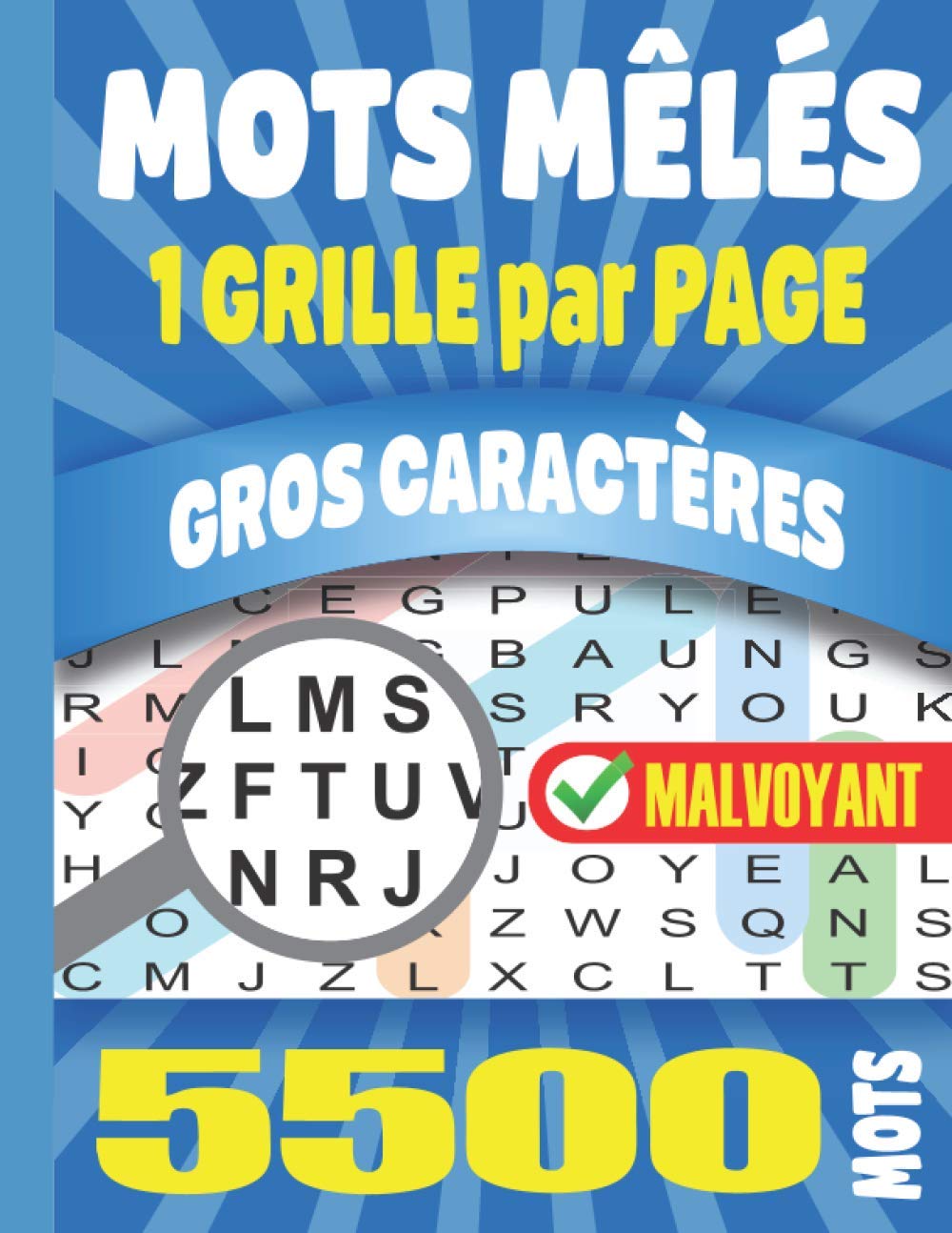 Mots Mêlés: Adultes Gros Caractères 100 Grilles 2000 Mots Avec Solutions Grand Format A4. Idée Cadeau. Fabriqué en France.