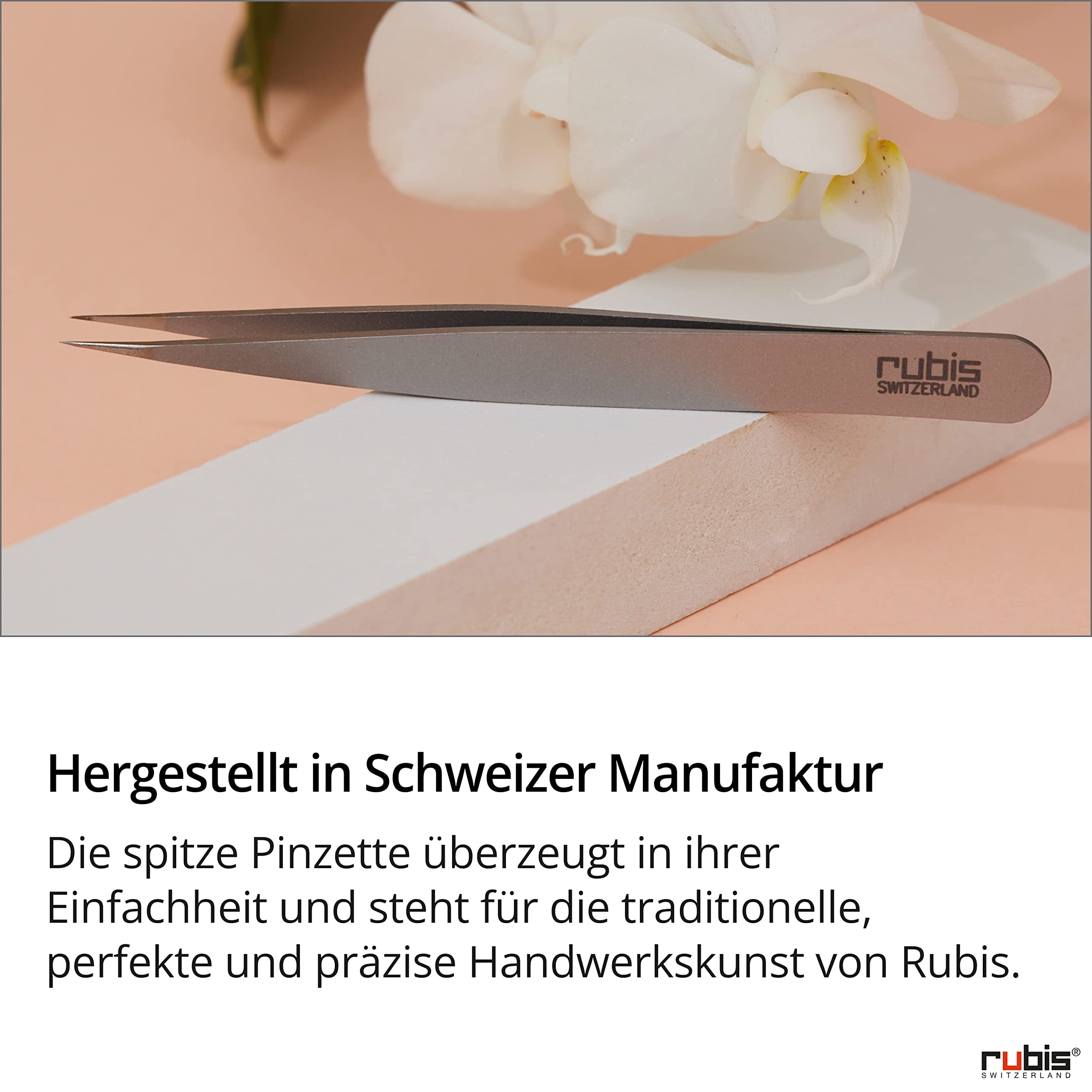 Rubis Splitterpinzette Pointer Elegance - Pinzette für eingewachsene Haare und Splitter - spitz