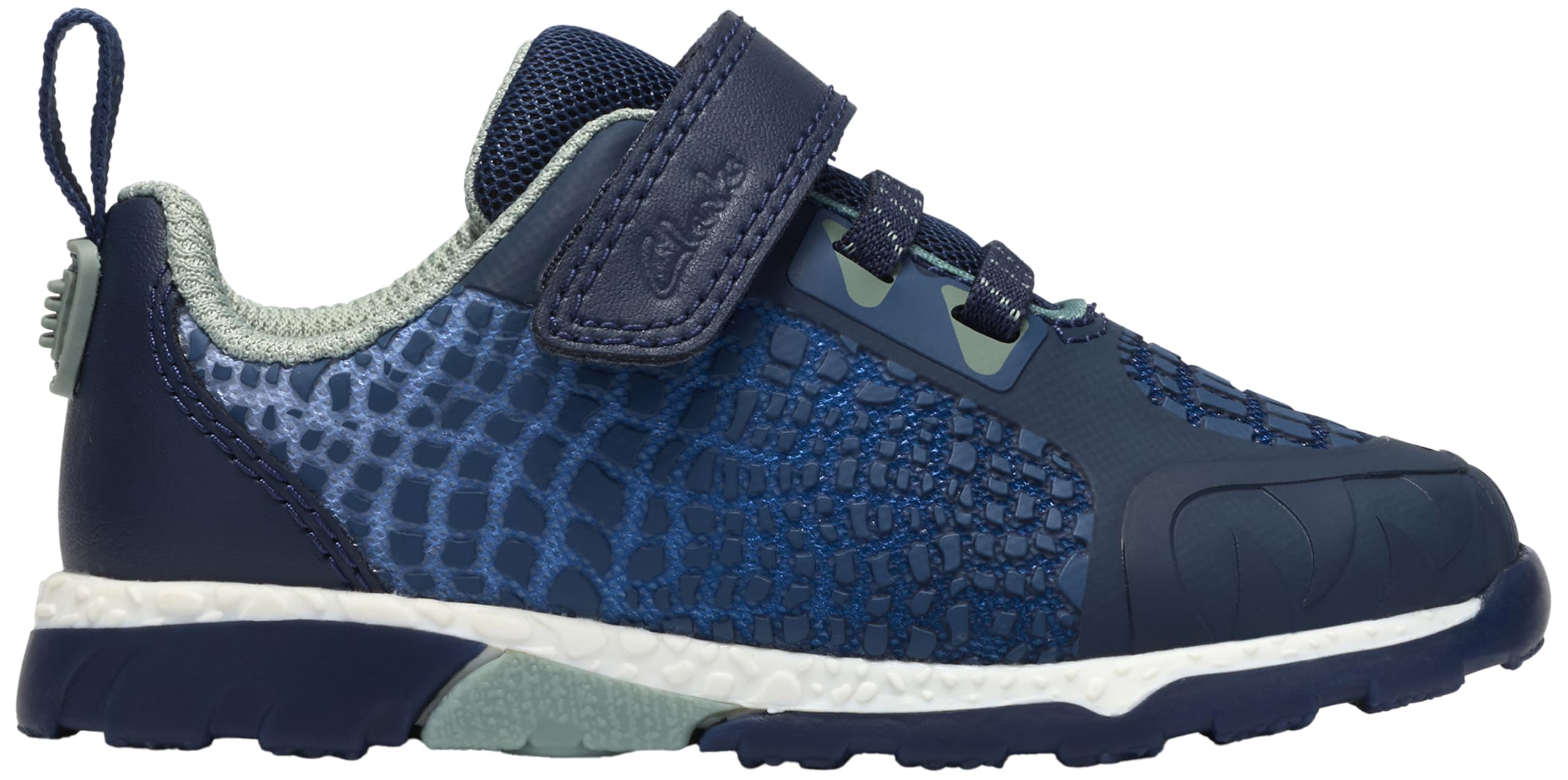 Clarks Boys Blue Dinosaur Casual Shoes - Steggy 2 Flux - Navy (Toddler) - Uk 4 Infant - G