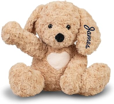Dyoart Custom Golden Retriever Stuffed Animal, 12.2" Puppy Plush Personalized Embroidered Name Stuffed Dog Plushie