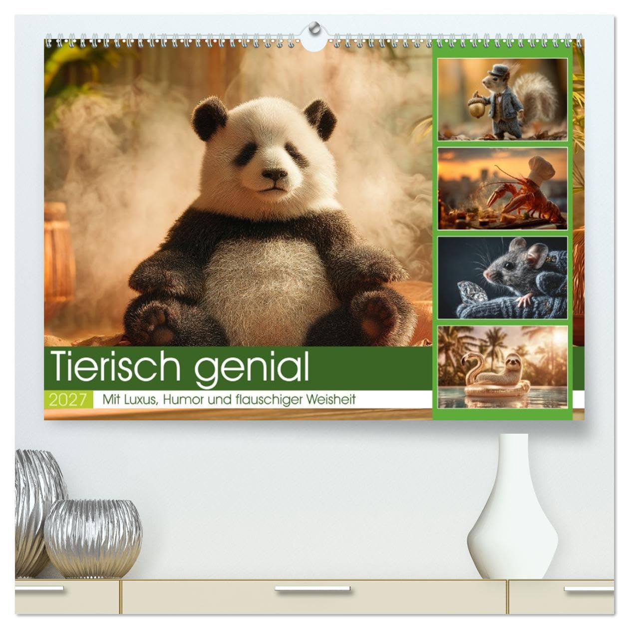 Tierisch genial (hochwertiger Premium Wandkalender 2027 DIN A2 quer), Kunstdruck in Hochglanz: 12 Monate voller Humor, Stil und Fun Facts, die niemand ... jeder weitererzählt. (CALVENDO Spass)