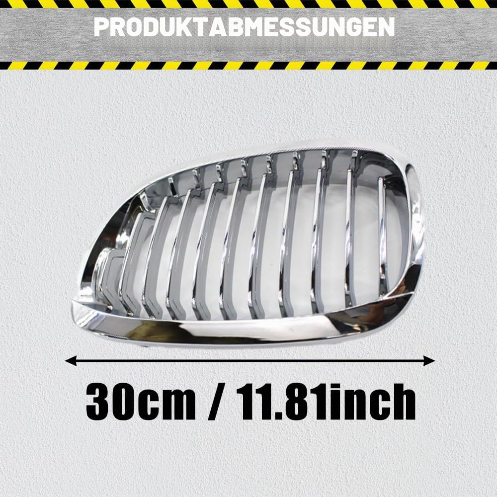 Front Nieren Kühlergrill, Stoßstange und Haube Kompatibel mit BMW E46 2-Türer 2003-2006, Chrom
