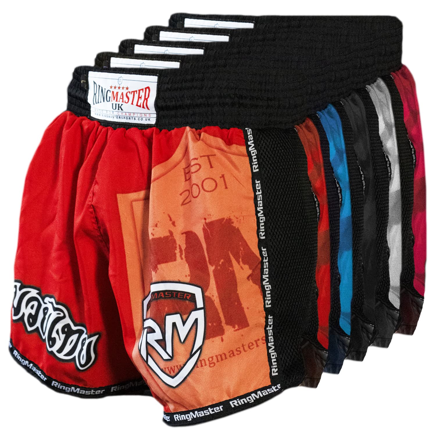 Ringmaster Red Warrior Kids Kickboxing Thai Shorts Kick Training Clothing Mma Martial Arts (, X Small)