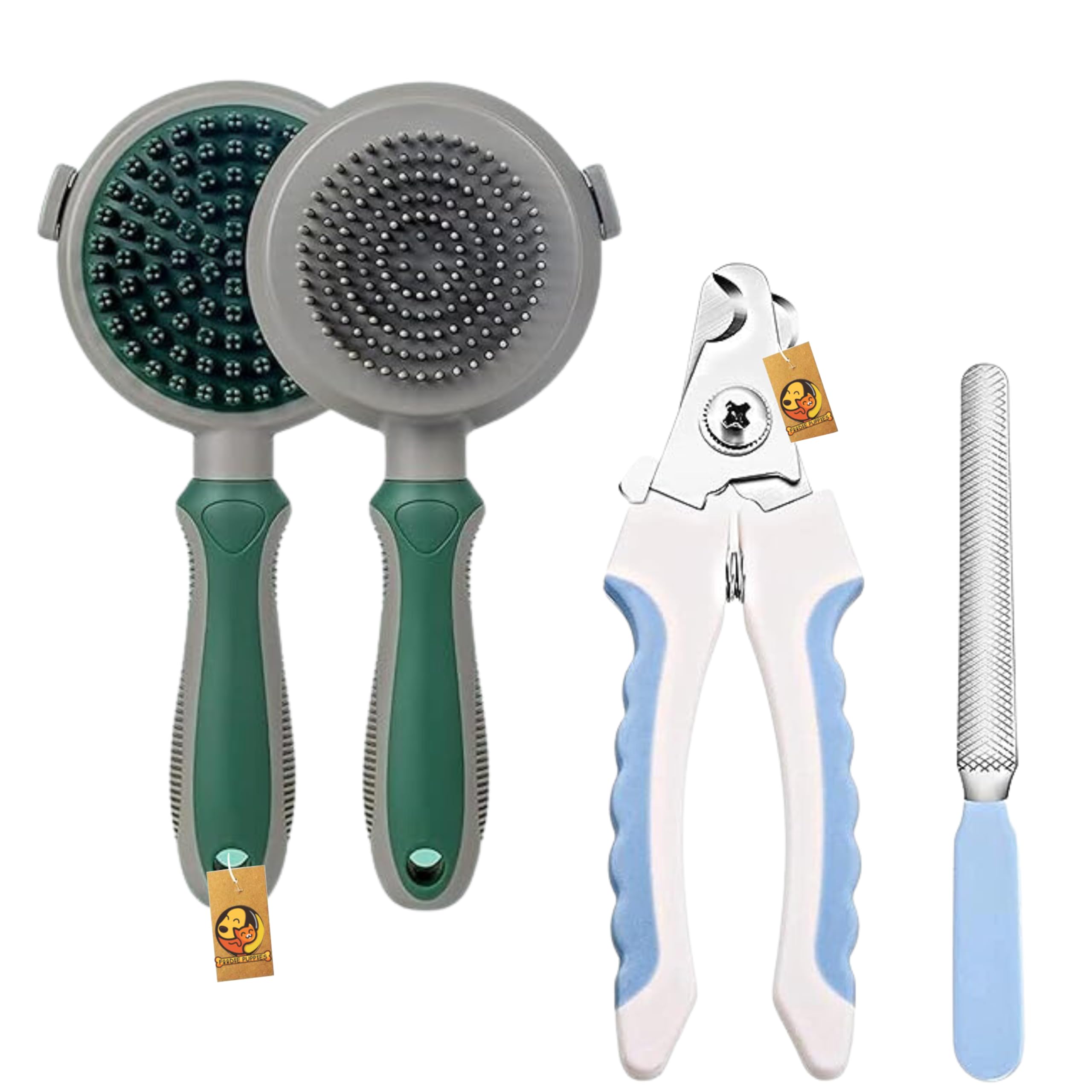 Foodie Puppies Grooming Tool Combo of Massaging Brush Slicker and Nail Cutter/Clipper/Trimmer | Magic Duo Slicker and Nail Cutter with Filer (Large) for Cats and Dogs (B0CM21VHJS) Amazon Price History, Amazon Price Tracker