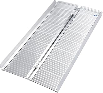 Ruedamann 4 Feet Portable Wheelchair Ramp for Doorways, Non-Slip Aluminum Wheelchair Ramp, Folding Ramp for Home Steps, Threshold Ramp for Wheelchairs, Scooters, Steps, Stairs, Walkers, Pets