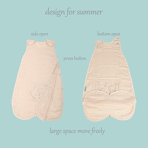 Miniatura 4 de Manta de muselina fina para niños pequeños (3-5T), saco de dormir para bebé, de algodón natural, ligera, 0.5 XL, para caminar, unisex, sin pies,