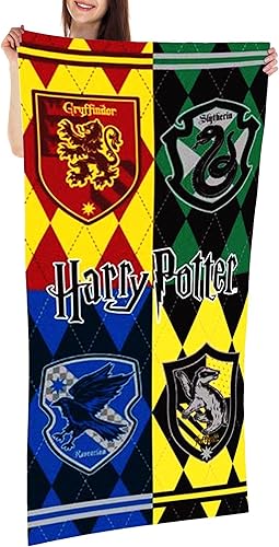 Miniatura 2 de Harry Potter Toalla de playa 28x58 pulgadas Hogwarts Crests Print Multicolor