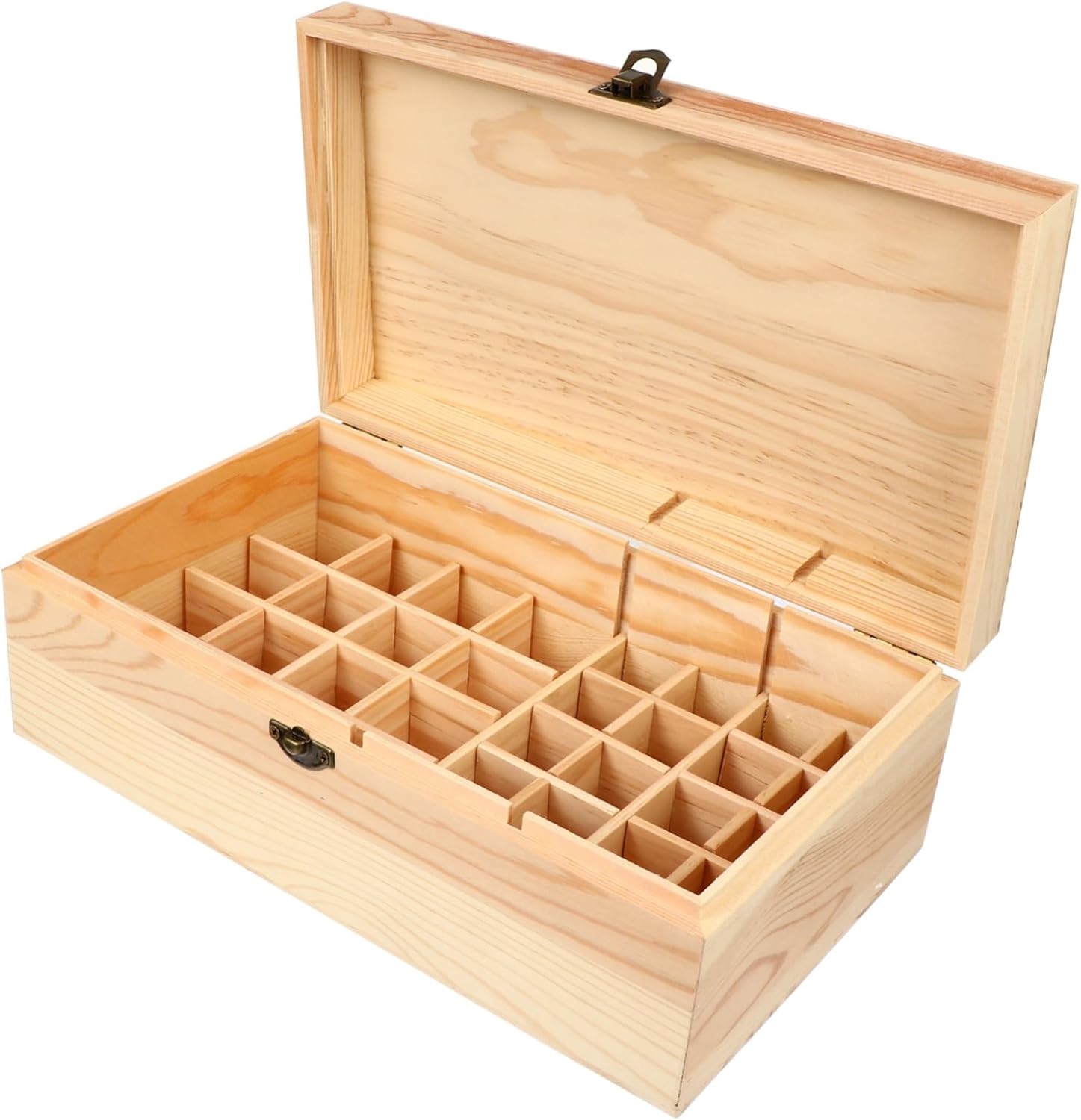 Slot Wooden Essential Oil Storage Box Portable Aromatherapy Organizer with Removable Inner Dividers for Safe Display and Transport of Bottles