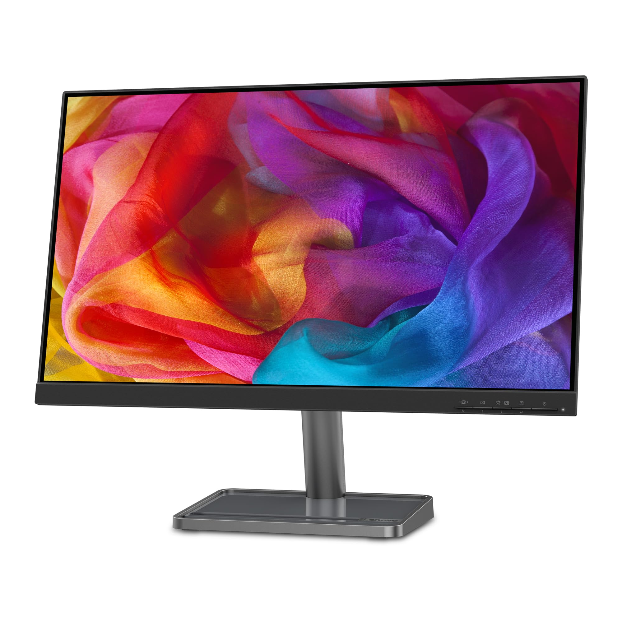 Lenovo L24i-30 - Wyświetlacz FHD 23,8'' (IPS, 75 Hz, 4 ms, VGA, Kabel HDMI, Freesync, metalowa podstawa z uchwytem na telefon) Regulacja nachylenia - Czarny