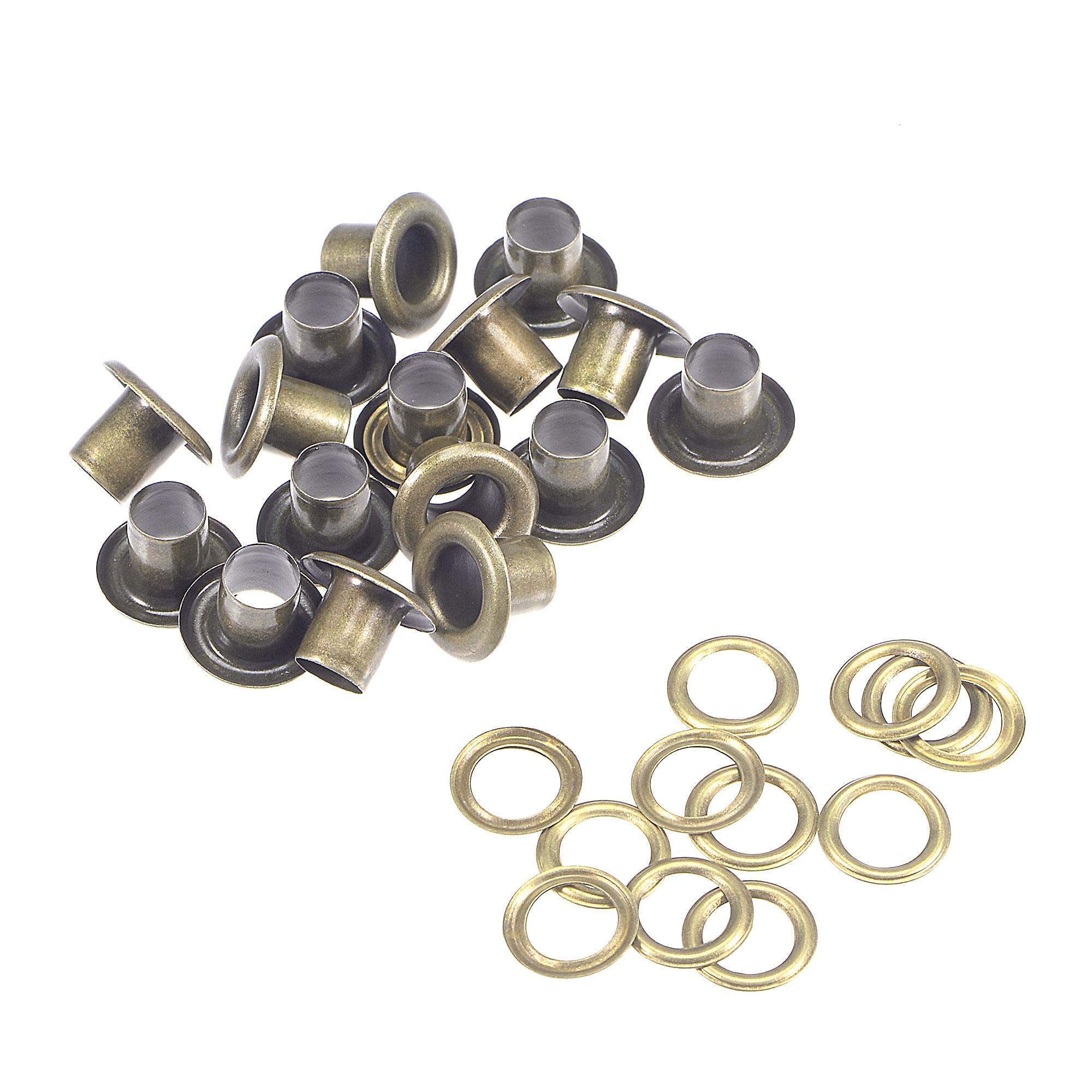 Œillets avec rondelles 10mm bronze pour mercerie créative, couture et fermeture de rideaux