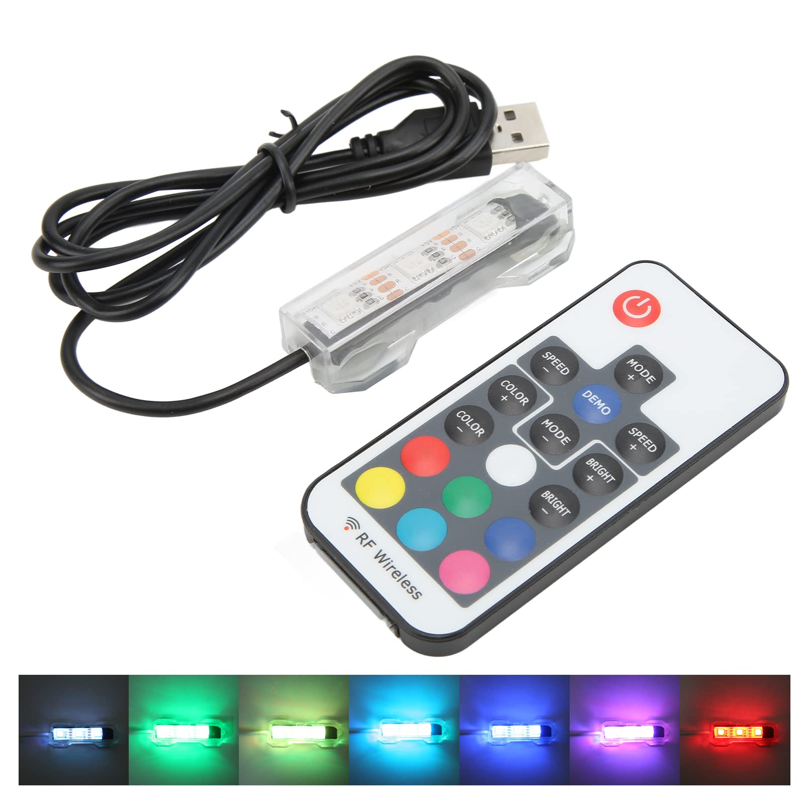 Światło akwarium LED USB z pilotem zdalnego sterowania, miękkie światło akwarium z pilotem USB światło akwarium łatwe w użyciu dla małych akwariów dla (zdalne światło
