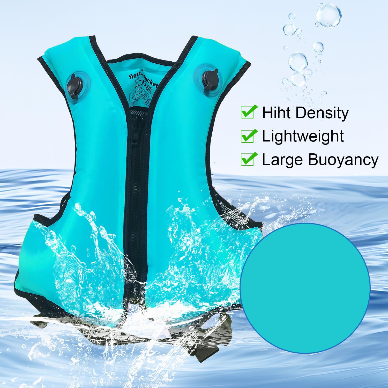Aufblasbare Schwimmweste, Unisex-Erwachsene Tragbar Auftriebshilfe Weste schwimmhilfe für den Wassersport, Schnorchelnd, Schwimmen, Surfen, Bootfahren