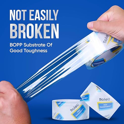 Miniatura 3 de Rolett Cinta de embalaje, 12 rollos de cinta de envío, cinta de embalaje resistente de 1.88 pulgadas x 60 yardas, repuesto de cinta de embalaje
