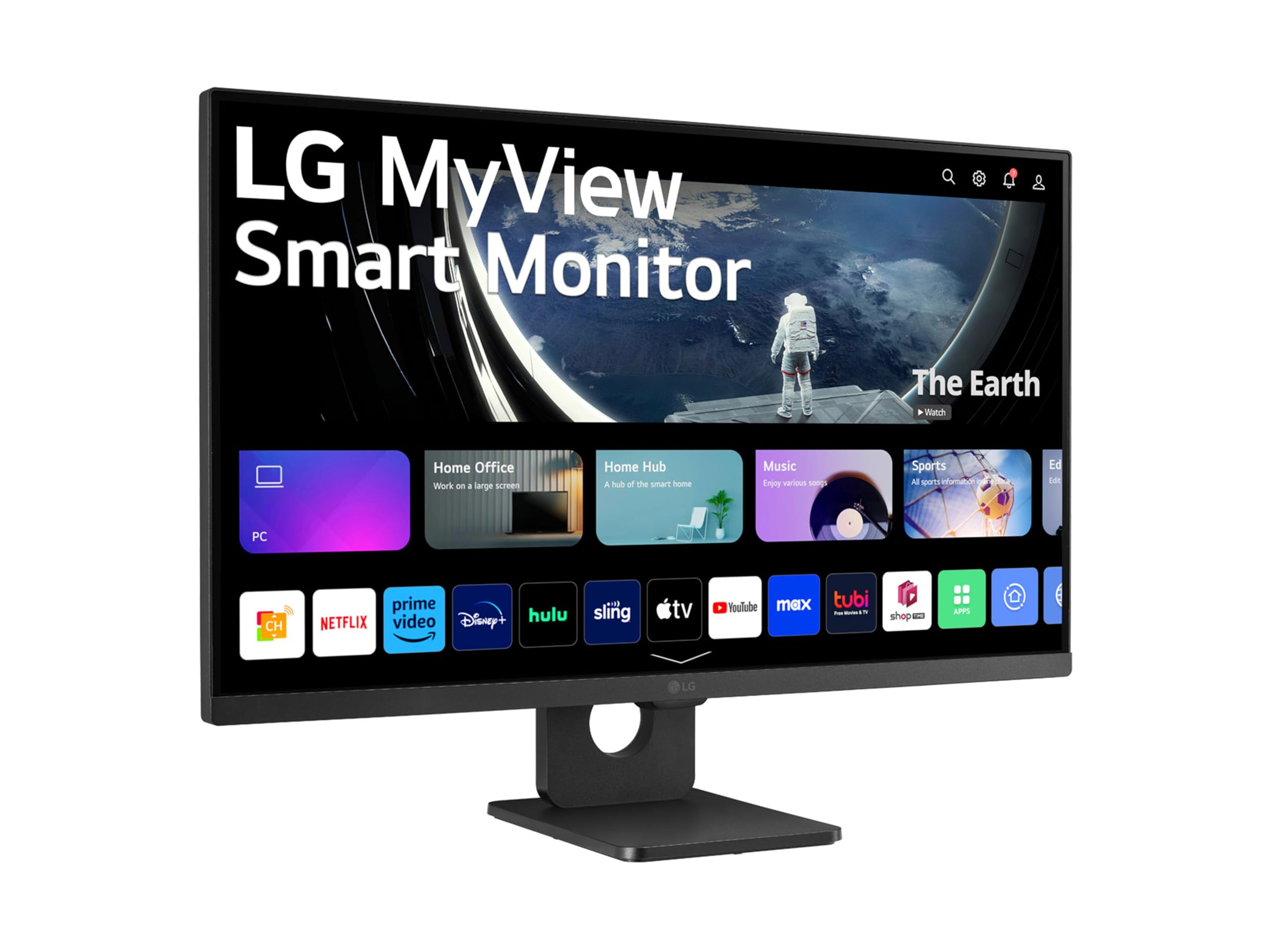 LG 27SR50F Smart Monitor 27" Full HD LED IPS HDR10, 1920x1080, smart webOS 23 con app di streaming, Audio Stereo 10W, 2x HDMI, 1x USB, WiFi, Miracast, AirPlay, Telecomando, Nero