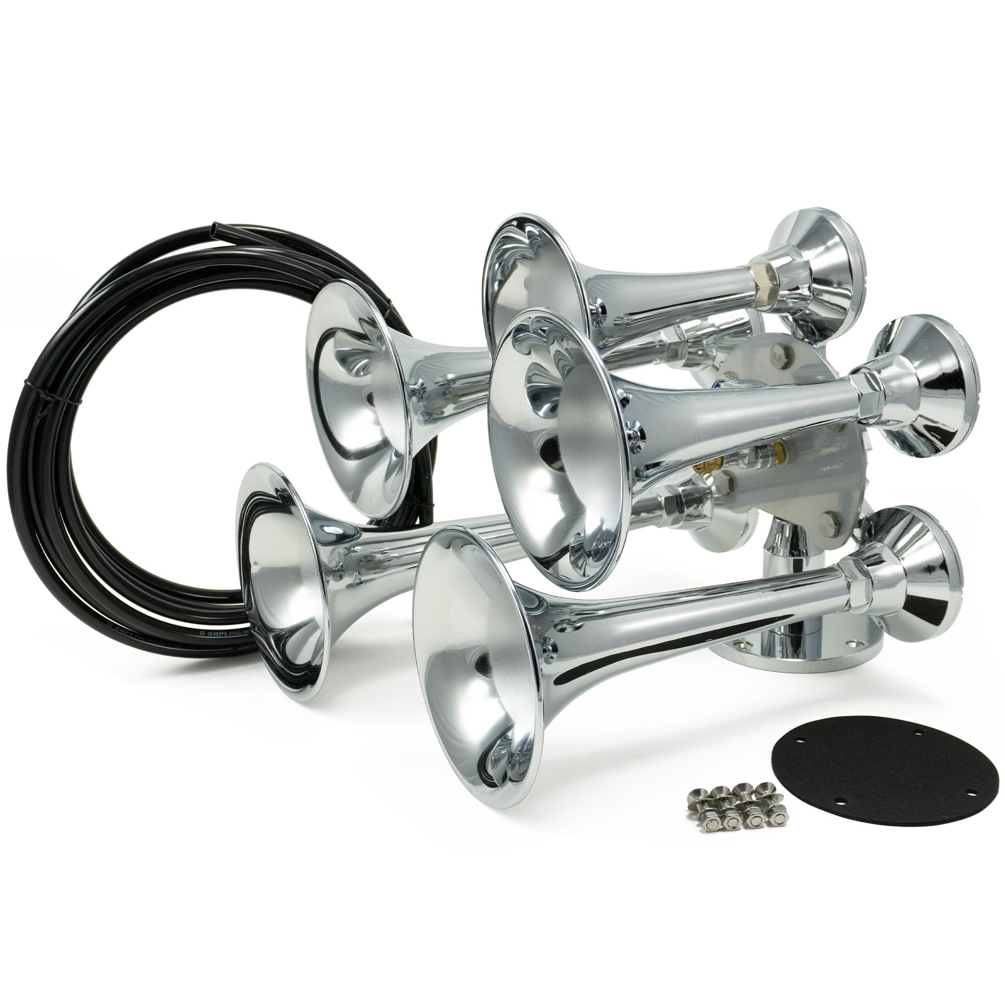 Hornblasters Admiral Chrome 5-Bell 12/24 Volt Train Horn