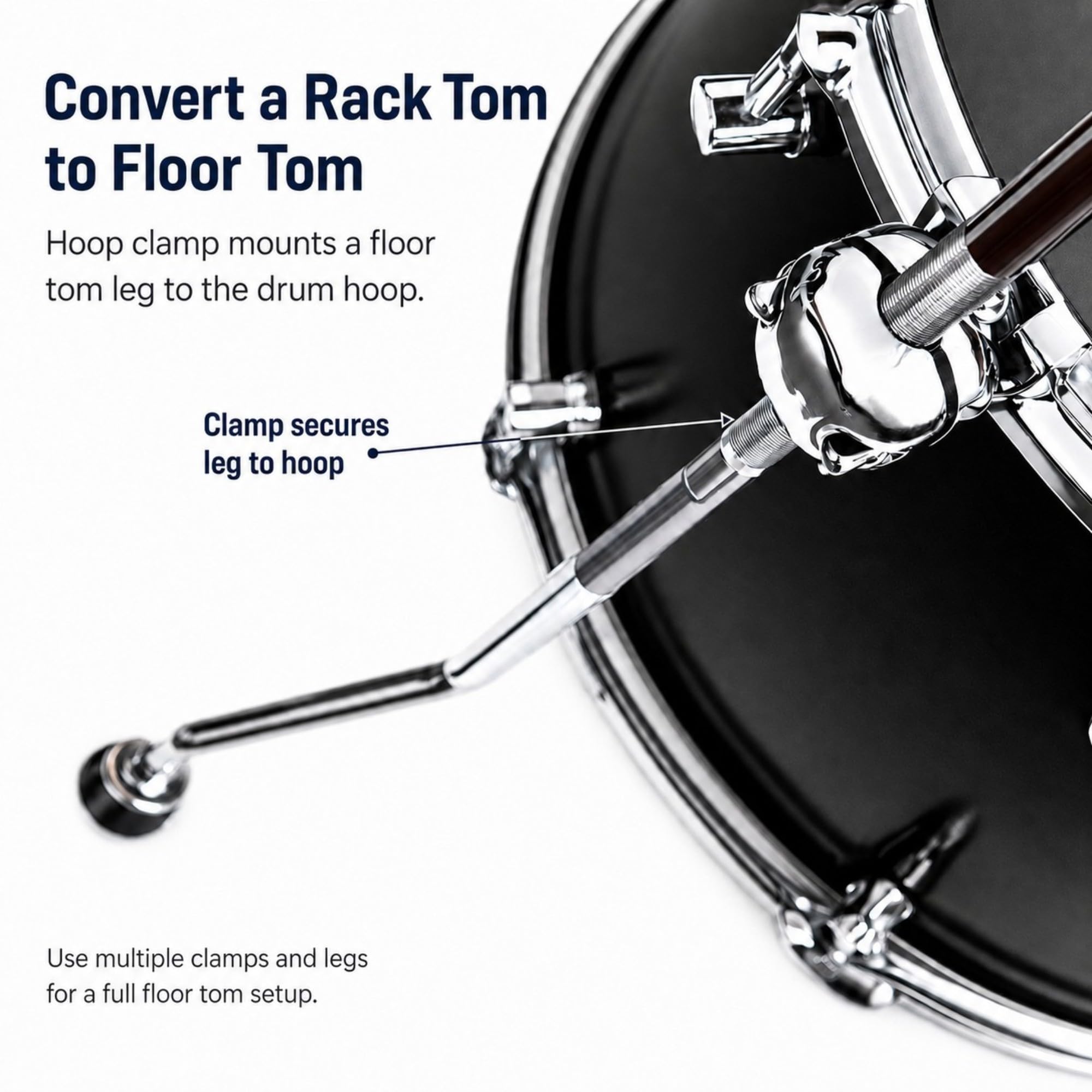 Cowbell Mount Bracket - Tom Hoop Klemme für Cowbell, Jam Block, Tamburin, Splash Becken
