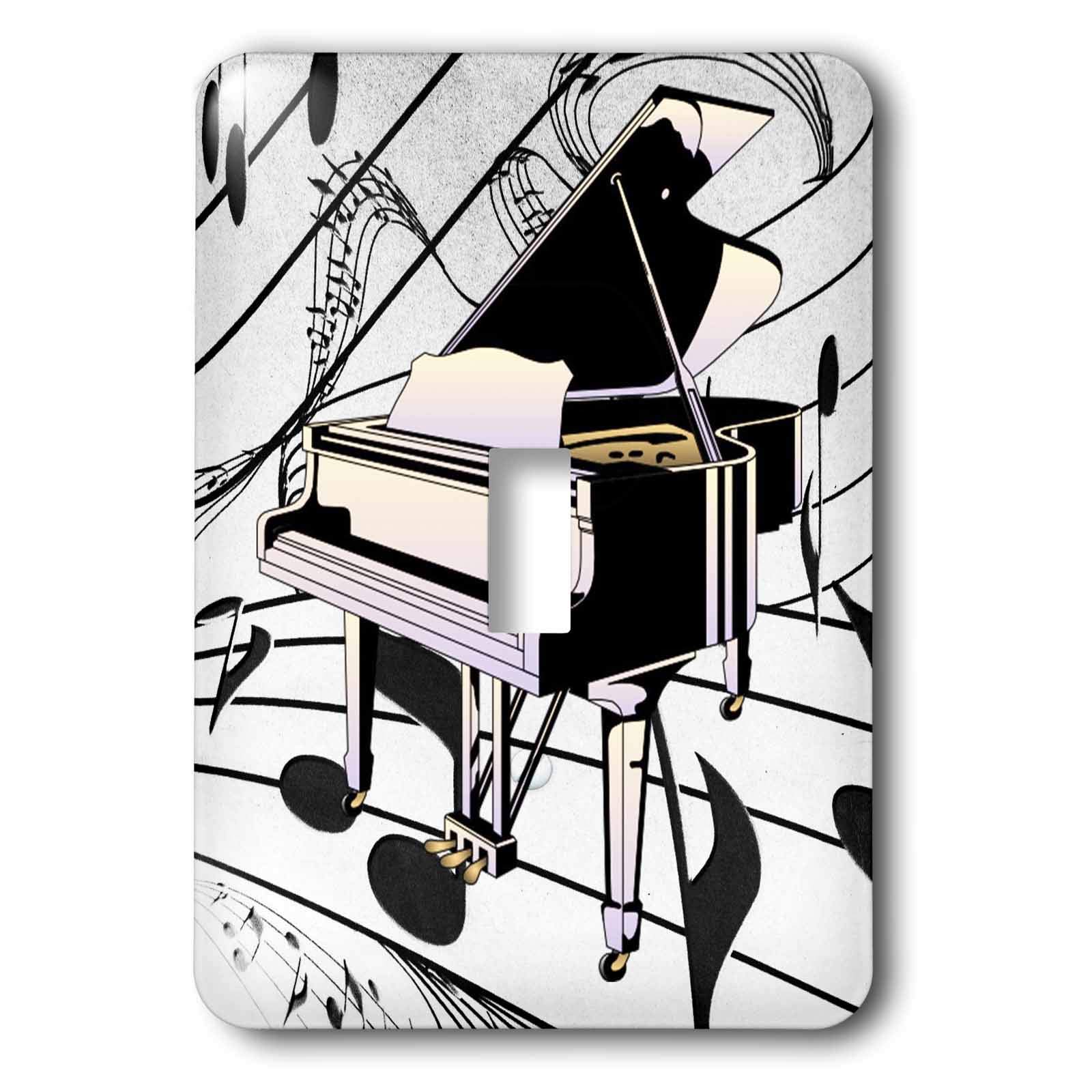 Interruptor de palanca con diseño Art Deco Piano negro y rosa vibrante