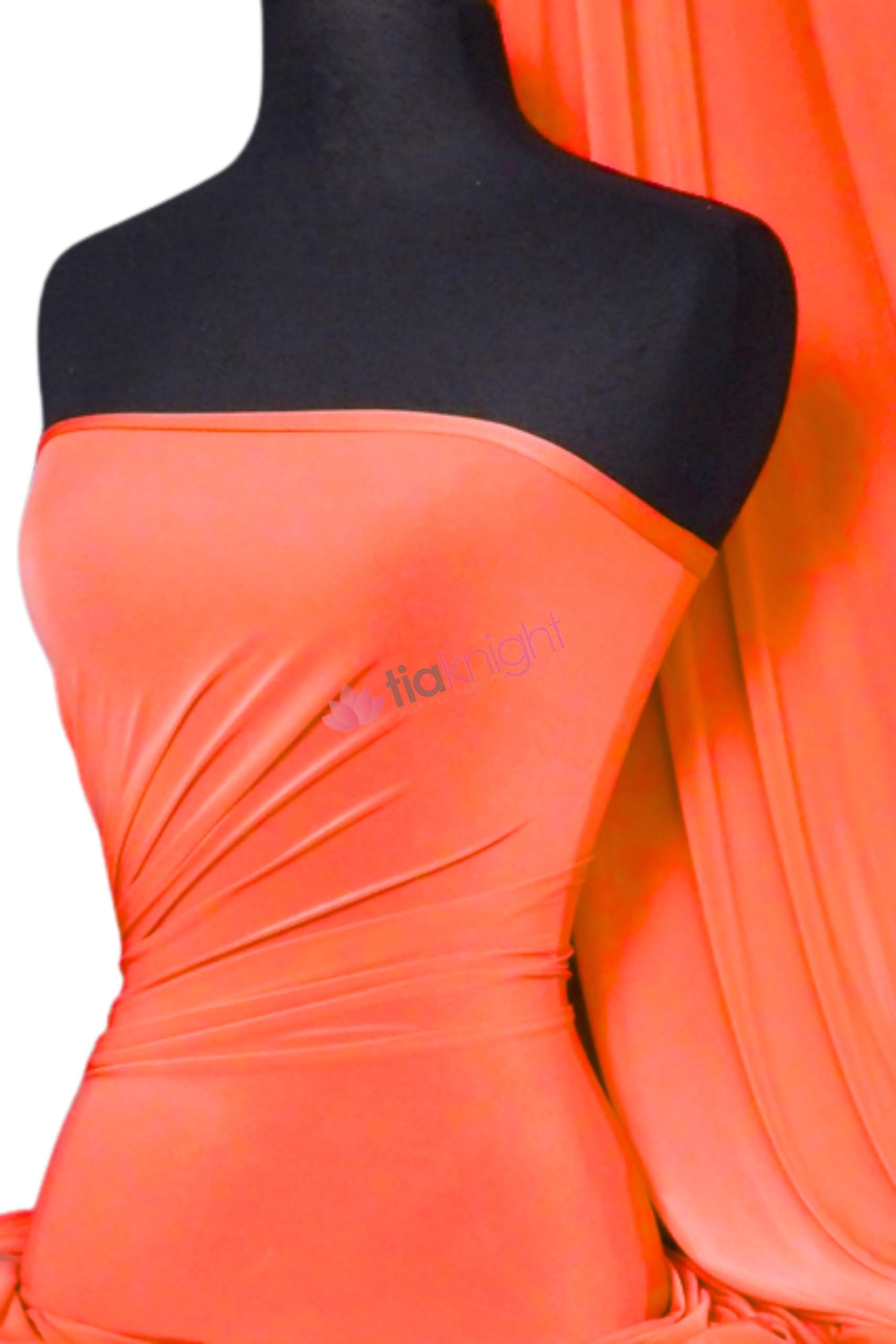 Premium Quality Silk Touch Jersey Stretchy Dressmaking Fabric Sold By The Metre 50+ Colours in Stock Same Day Dispatch By Tia Knight (Bright Orange)
