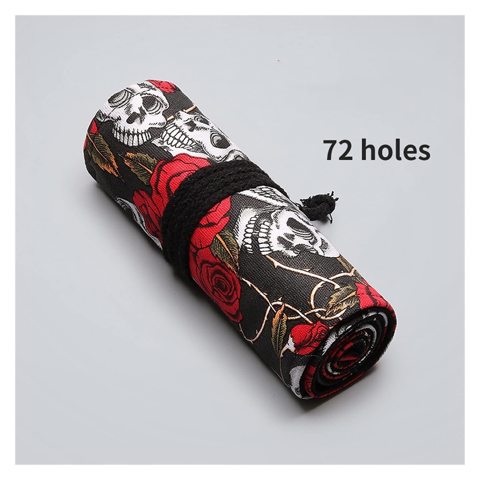 Federmäppchen 2 Pcs 36/48/72 Löcher Leinwand Rolle Stift Vorhang Bleistift Tasche Fall Make-Up Wrap Halter Lagerung Beutel Schulbedarf (Color : 72 Holes)