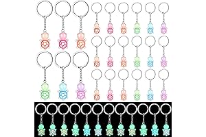 24PCS Cute Keychains Bulk, Glow in The Dark Mini Turtle Keychain