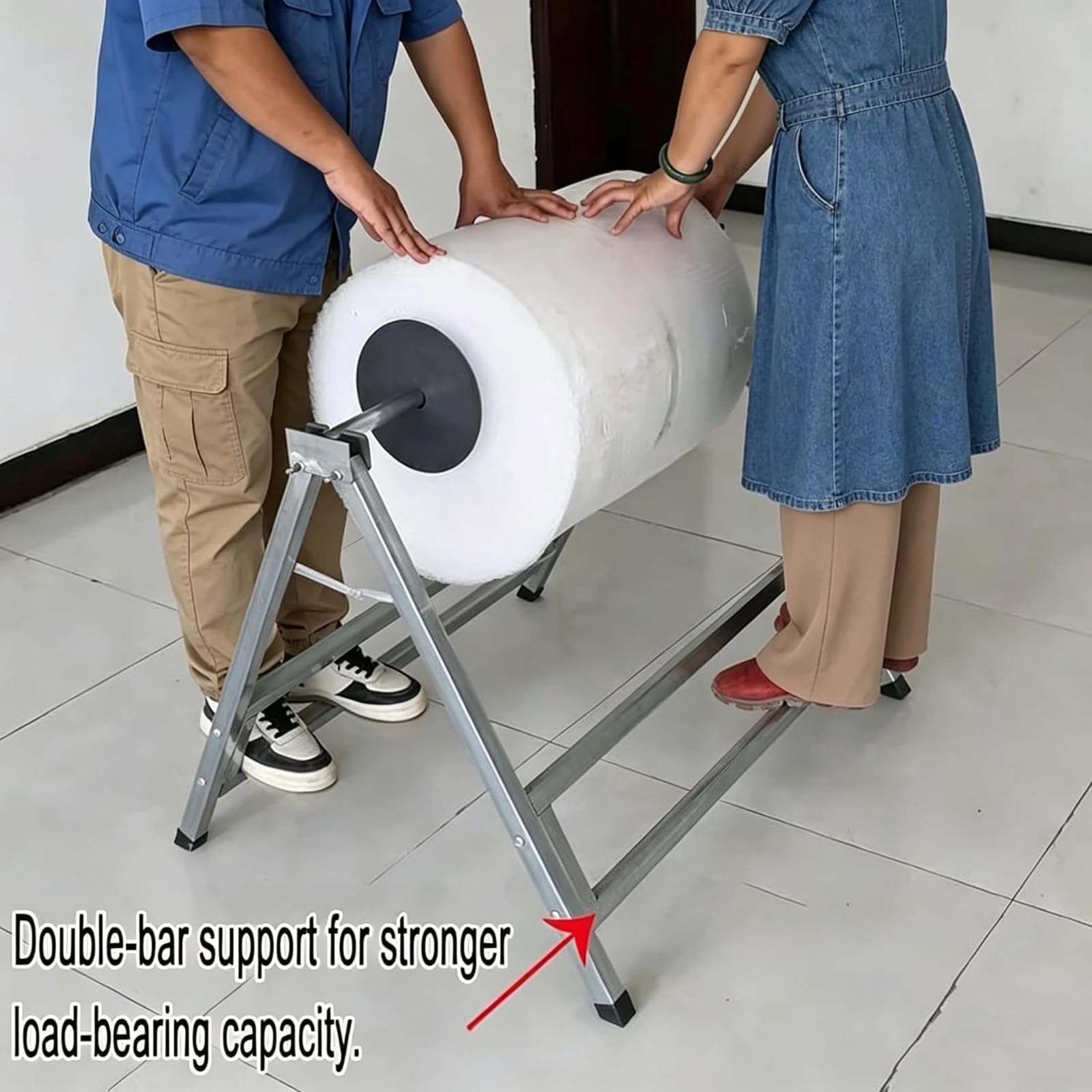 NGARY Dispenser Multiuso per Pluriball, Supporto Pieghevole per Pluriball con Clip di Sicurezza, Telaio Resistente alla Ruggine E Buona capacità di Carico per Imballaggi Commerciali 80cm