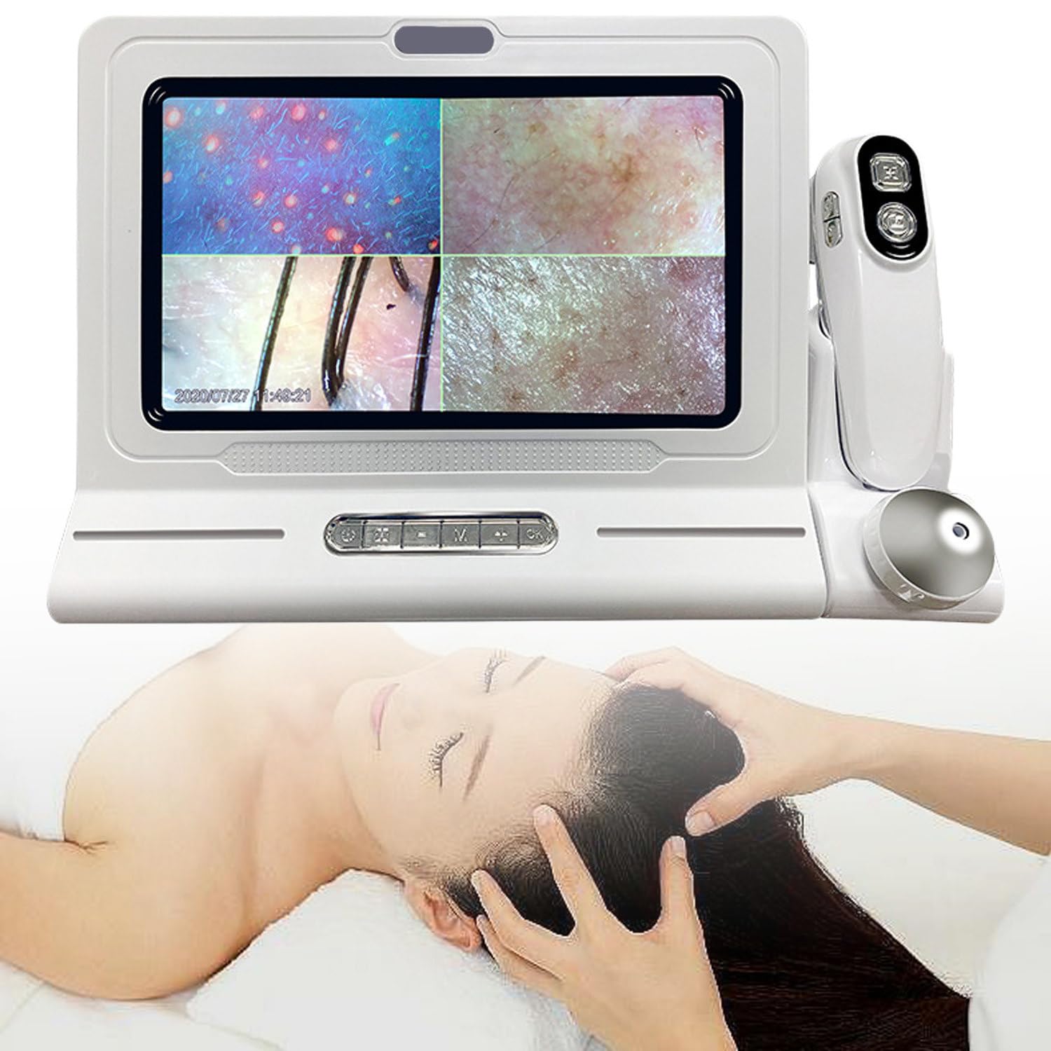 Anxyyds Multicolor Skin Hair Analyzer, 11 Inch Lcd Screen Digital Skin Diagnosis Scanner System Hair Analyzer Analysis Scanner Hair Analyser Machine Digital Skin Health Detection For Home Salon Use