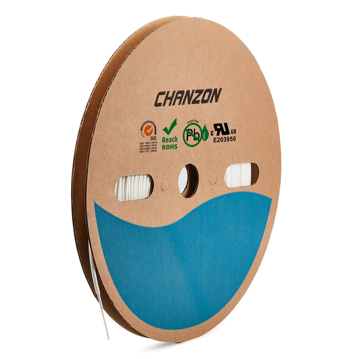 Chanzon 2:1 Ratio - 80Ft Roll - 3/32" (2.5mm) Heat Shrink Tubing 2:1(25M Total Length) White Polyolefin Sleeving Wrap Shrinking 2 to 1 1pcs