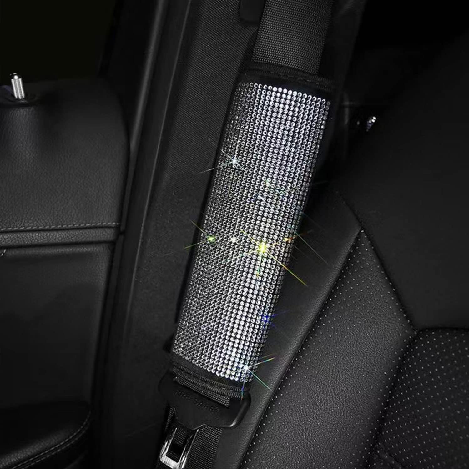 2-Pack Crystal Diamond Car Seat Belt Shoulder Pads - Rhinestone Bling Cover, Universal Fit - View #10