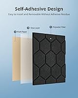 Vista 5 de Kuchoow Paneles de pared insonorizados, paneles autoadhesivos a prueba de sonido para paredes, paquete de 12 paneles de absorción de sonido de alta