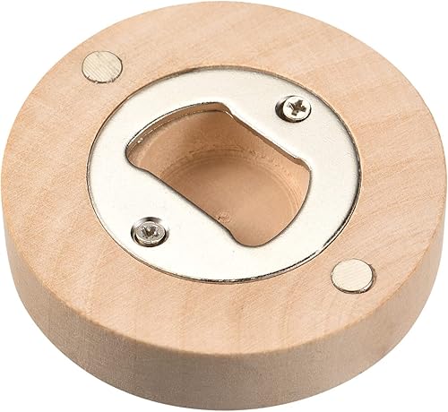 uxcell Abridor de botellas de cerveza, imán magnético de madera, herramienta de barra de cocina adecuada para nevera, gabinete, club, madera