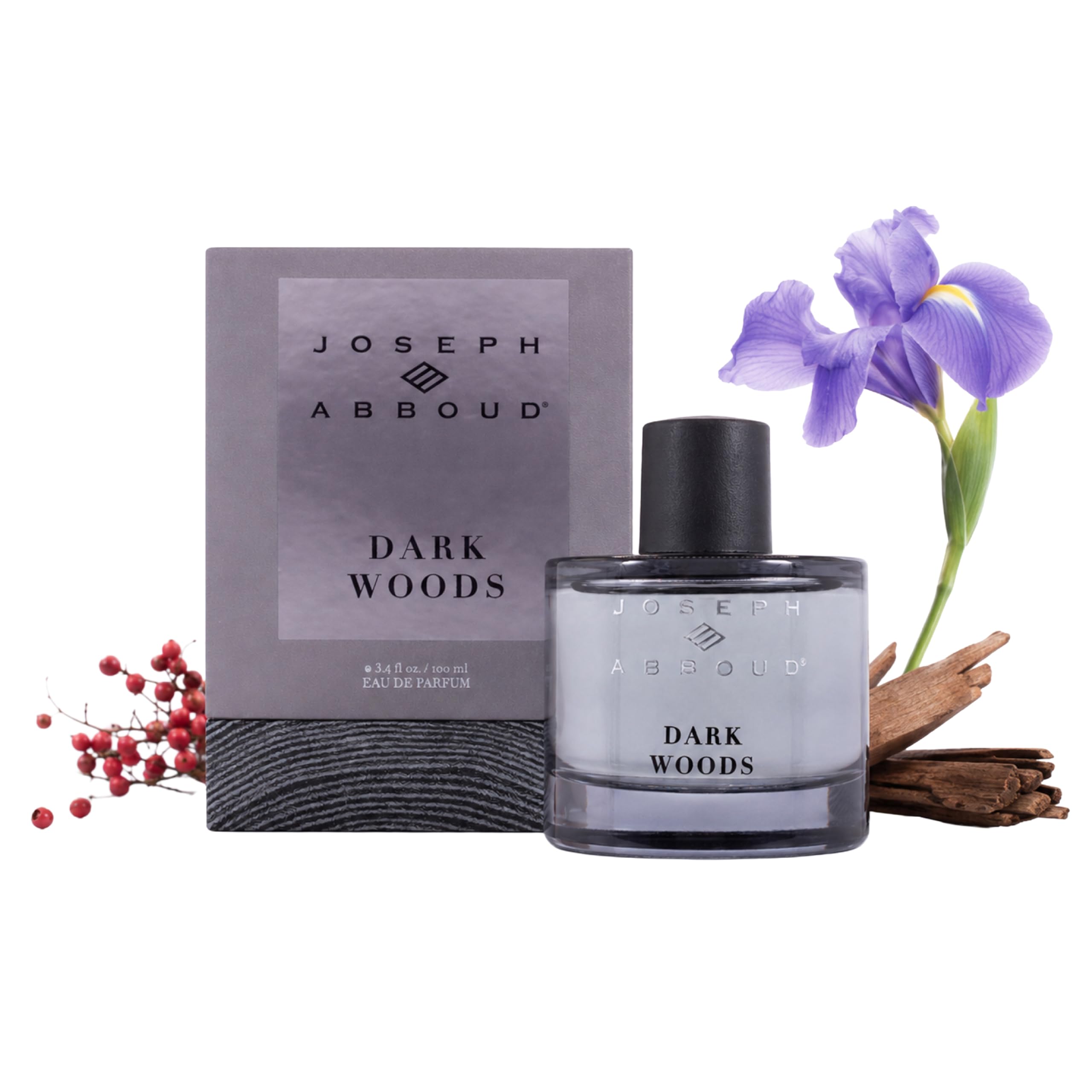Dark Woods by Joseph Abboud Cologne for Men Eau de Parfum, 3.4 fl. oz. | Warm Woody Scent | Cologne w/ Cardamom & Pink Pepper Top Notes, Blue Iris & Coffee Accord Heart, and Patchouli