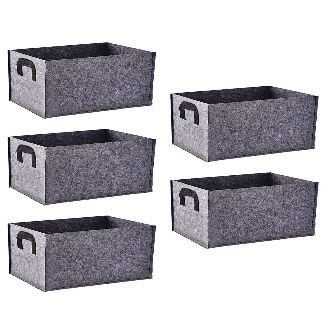Sacchi per Piante 5pcs 55x 35 cm / 45 x 30 cm / 35 x 25 cm Quadrato Giardino Fiore Cresciuto Borsa Verdura piantatura Sacchetto della piantatrice pentola per Piante Fiori Verdure