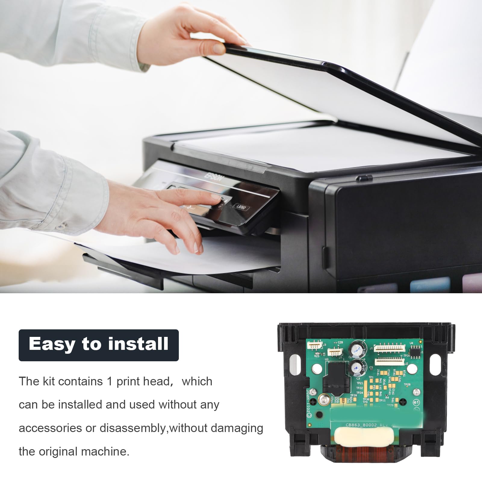 Cabezal de Repuesto para HP OfficeJet 6600 6100 6700 7110 7510 7512 7610 7612,Cabezal de Impresora, Semi Acabado de la Cabeza de la Impresora, producido en estricto Acuerdo, Excelente Rendimiento