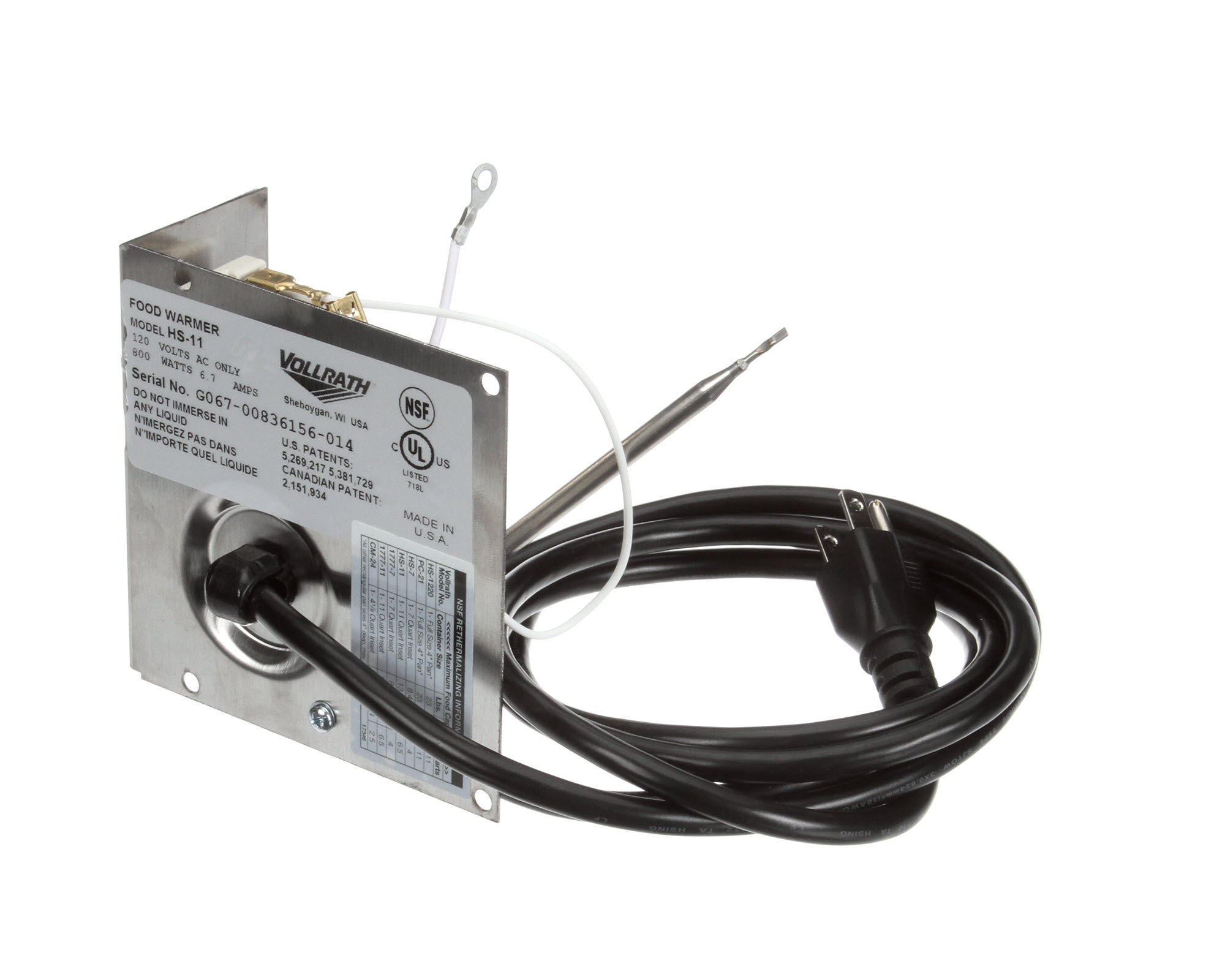 Kit thermostat Vollrath 44283-2 Hs-11 ULF dimensions 13 x 11 x 7 pouces