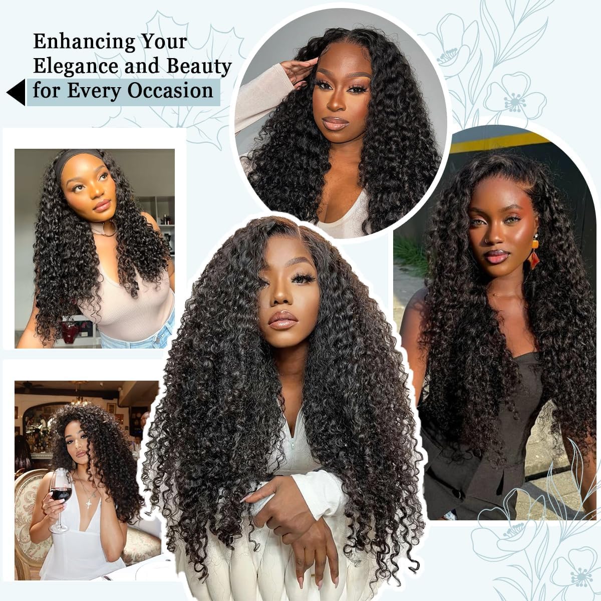 Pelucas Mujer Pelo Natural Humano Burmese Kinky Curly v Part Wig Human Hair Glueless 16 Pulgadas