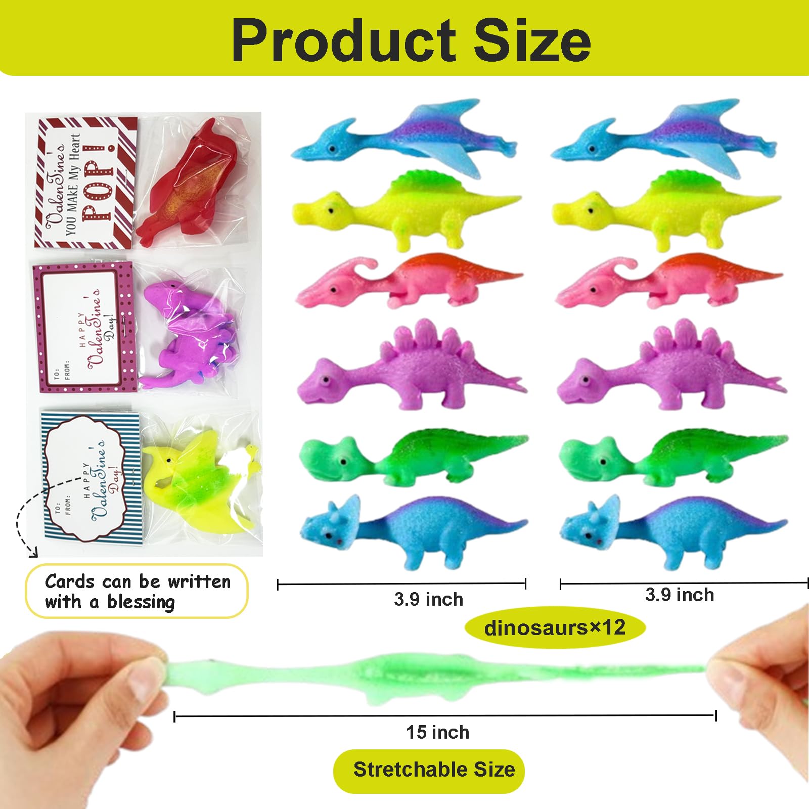 12 Pcs Slingshot Dinosaur Finger Toys - Rubber Catapult Dinosaur, Easter Eggs fillers, Easter Eggs Hunt & Holiday Prizes for Boys Girls - Image 2