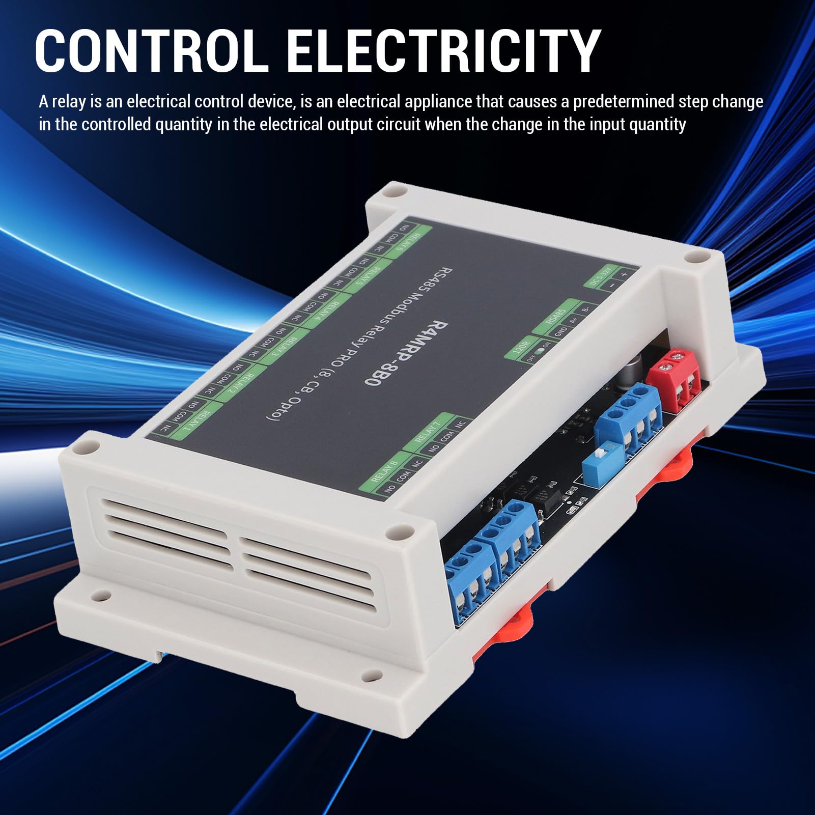 Zunate Módulo de Relé Modbus RTU de 8 Canales