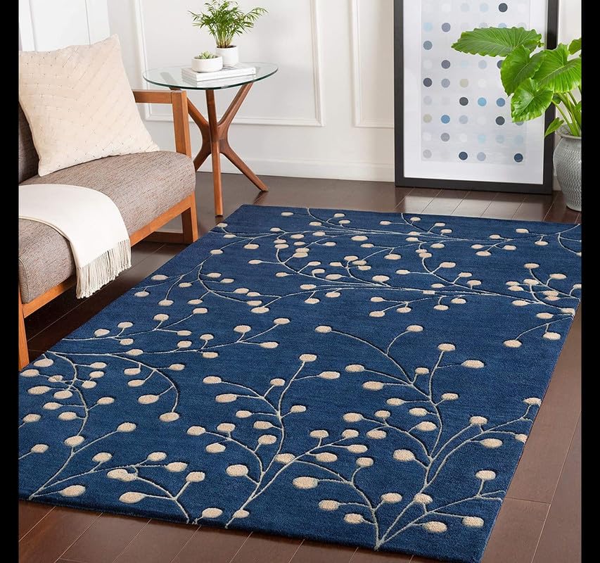 Image of Carpets and Rugs Handwoven Woolen Thick Floral and Contemporary Designs for Area Rugs, Carpets for Living Room, Bedroom, Hall Size 6x9 feet
