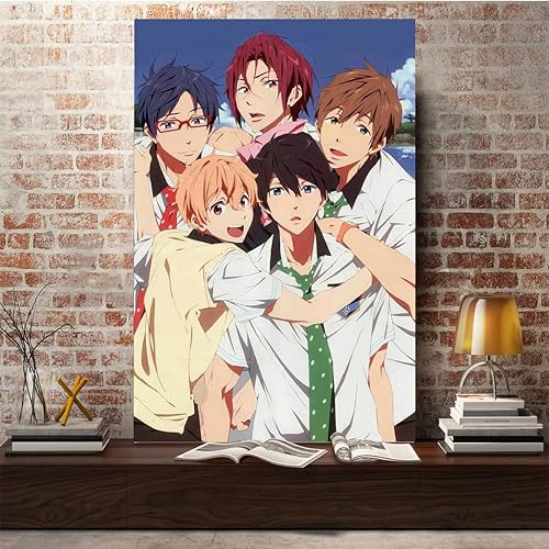 Miniatura 6 de Gratis! - Póster de Eternal Summer Iwatobi Swim Club, lienzo de anime japonés, arte de pared, impresiones estéticas de dibujos animados para