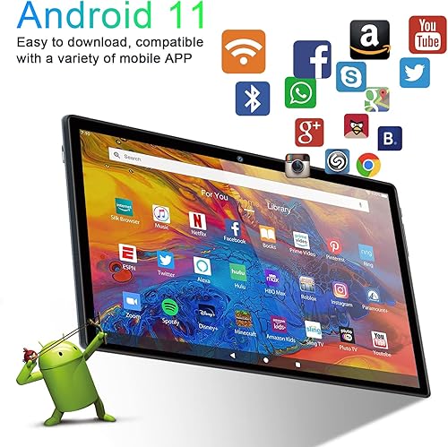 Miniatura 4 de AOYODKG Tablet Android 11 de 10 pulgadas, tableta Android más reciente procesador de 1.8 GHz de cuatro núcleos, 64 GB de ROM + 4 GB de