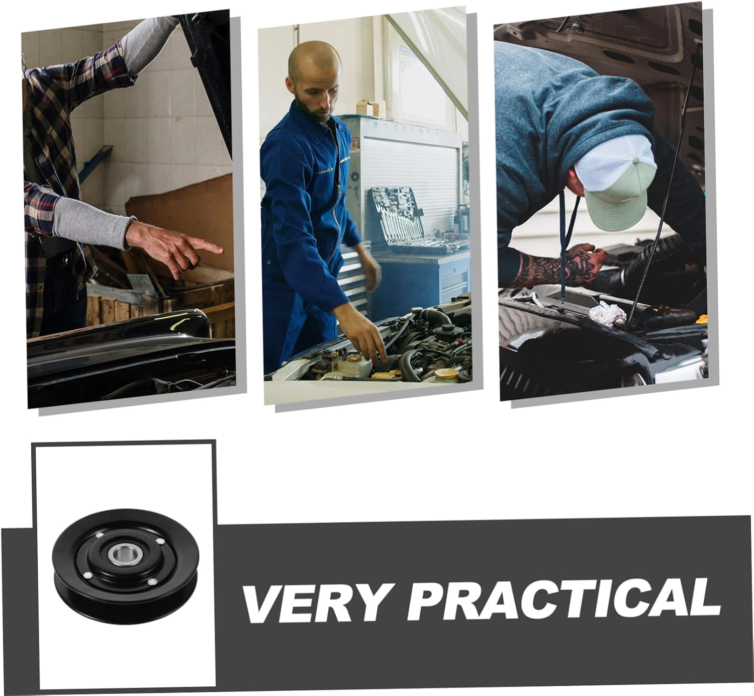 Car Tensioner Pulley Durable Compressor Belt Wheel for Conditioning Systems Easy Installation Compatible Replacement Part