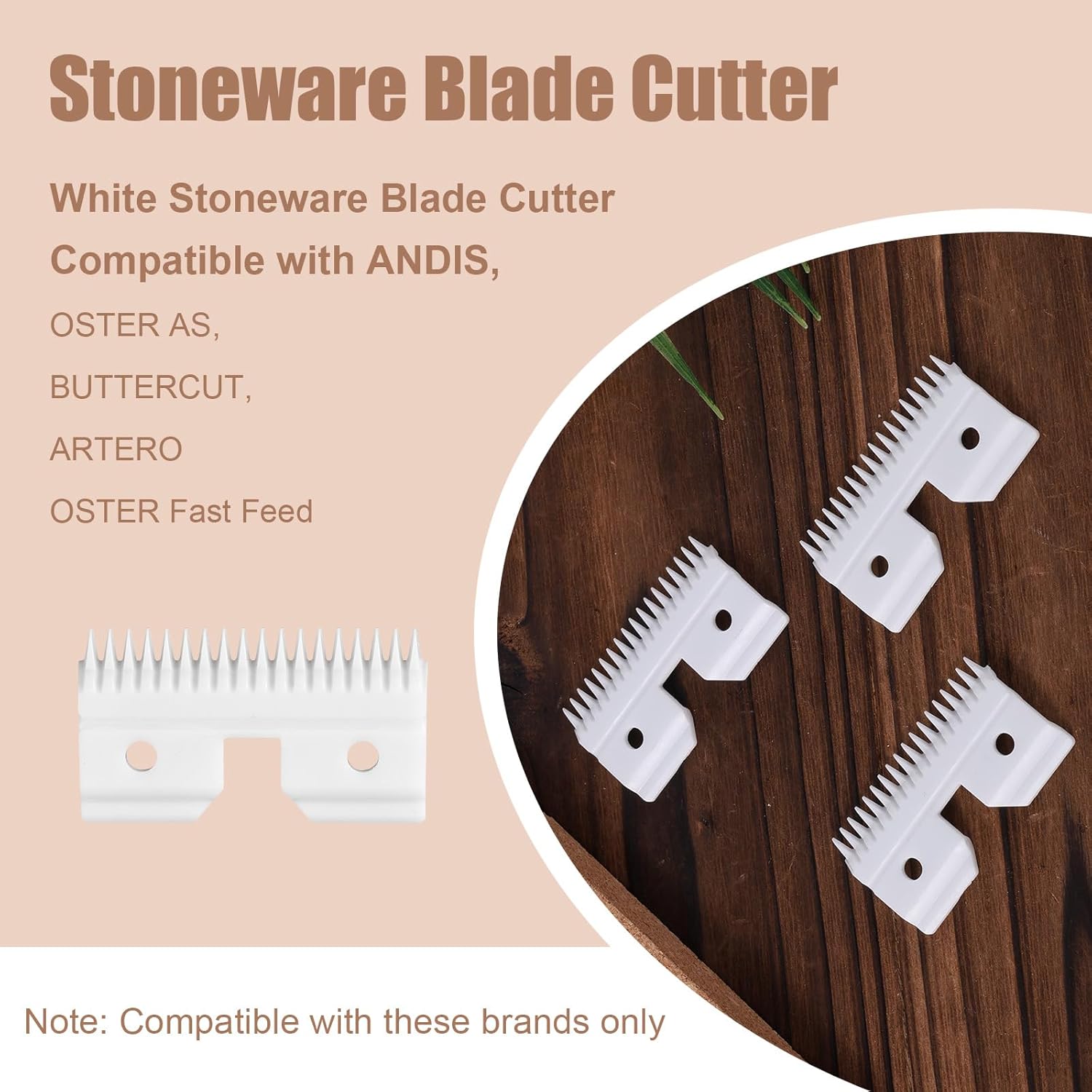 Replacement Blade for Andis Dog Clipper, Detachable Pet Dog Grooming Clipper Blades Fast Feed Ceramic Clipper Blades Compatible with Andis 64440 Oster A5 KM Series