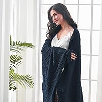 Vista 272 de inhand Knitted Throw Blankets for Couch and Bed, Soft Cozy Knit Blanket with Tassel, Black Lightweight Decorative Blankets and Throws, Farmhouse
