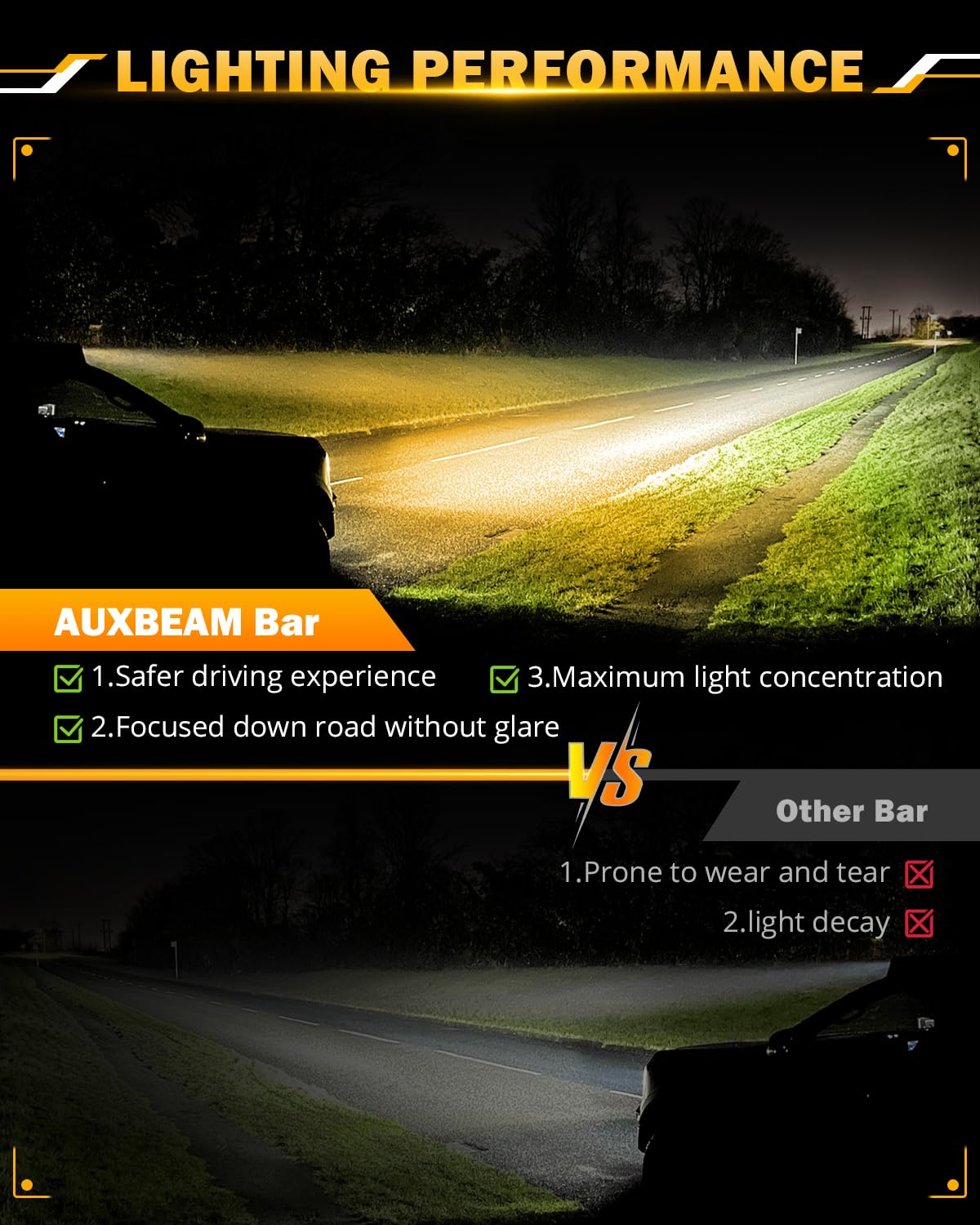Amazon.co.jp: Auxbeam 42インチLEDライトバー、240Wカーブ6モード