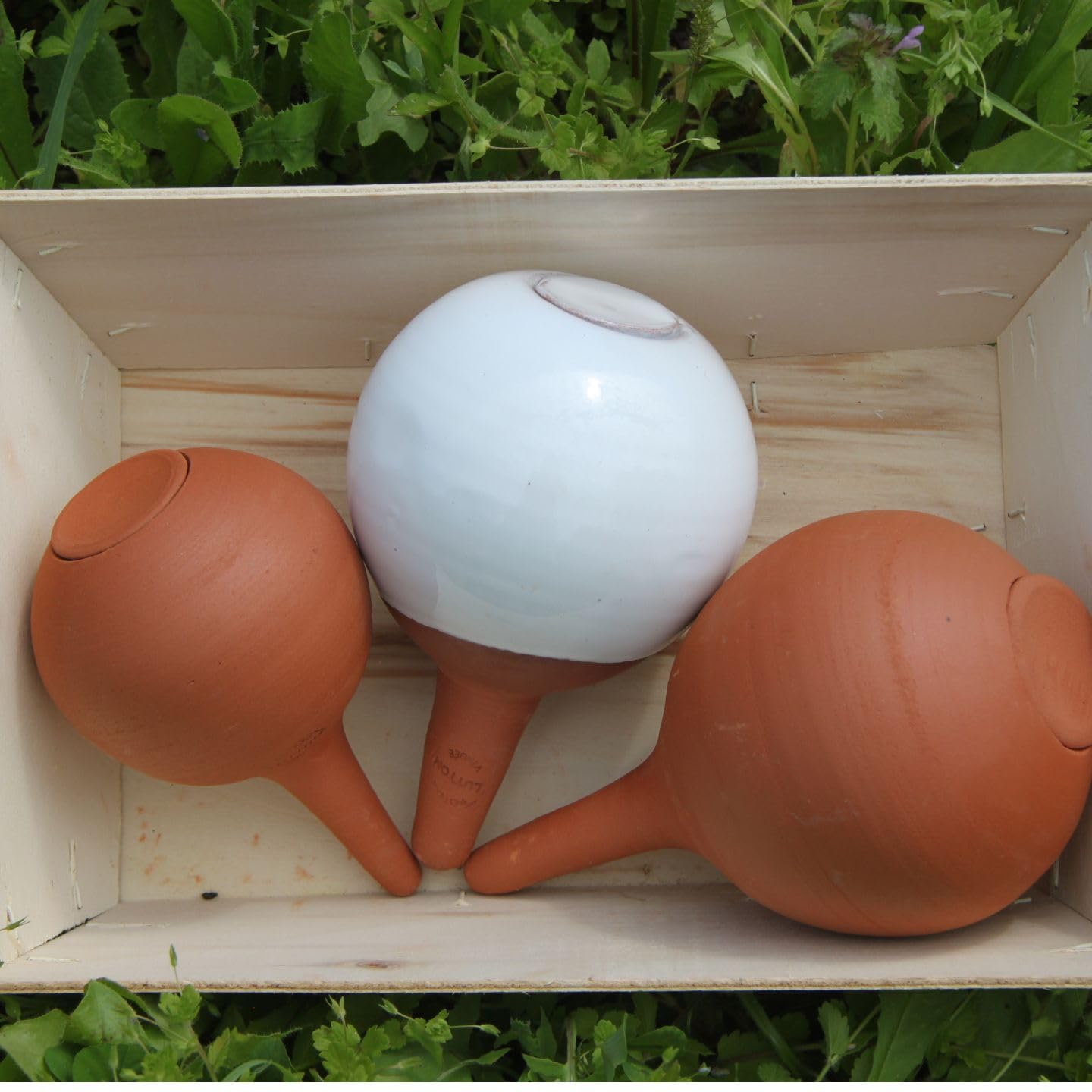 Coffret Cadeau 3 Ollas à Planter en Terre Cuite – Arrosage Autonome Écologique pour Plantes en Pot – Idée Cadeau Jardinage Originale - Fabrication française