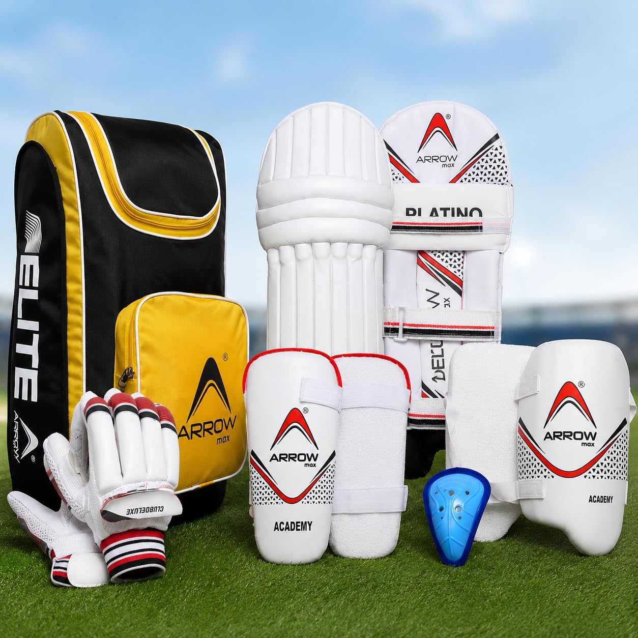 MAJORCRAFT CORKISH&AbuGarcia PROMAX　セット！ Buy ARROWMAX Cricket Kit with Cricket Bag, Batting Pads, Batting