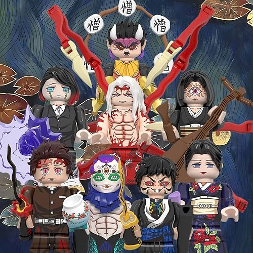 Miniatura 2 de Tanjiro Outfit 8 piezas de juguetes de anime, figuras de acción, bloques de construcción para niños o fanáticos del anime coleccionistas (color -A2)